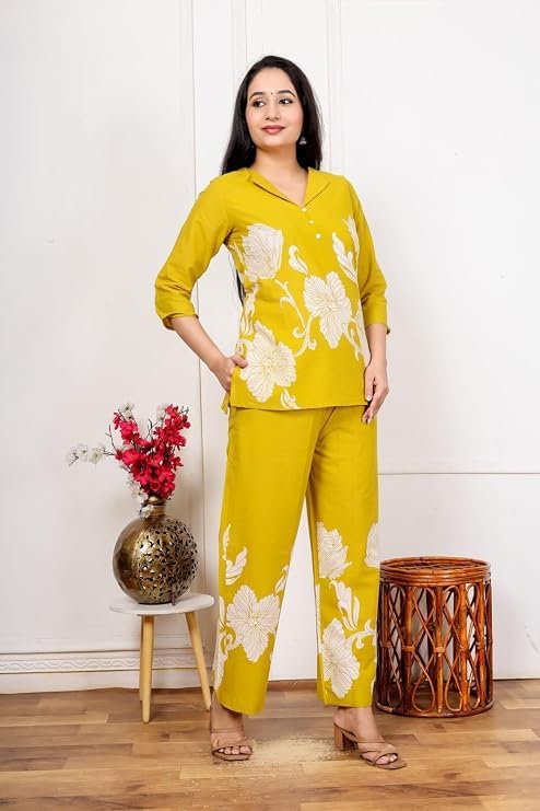 Women's Mustard Yellow Floral Print