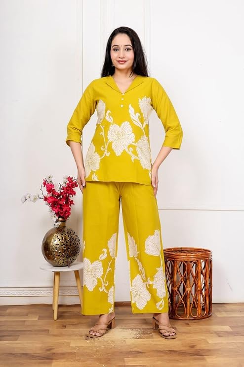Women's Mustard Yellow Floral Print
