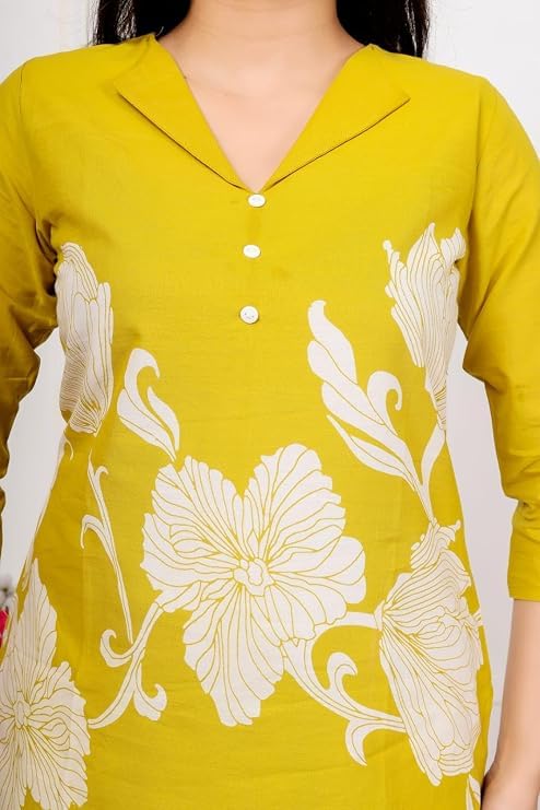 Women's Mustard Yellow Floral Print