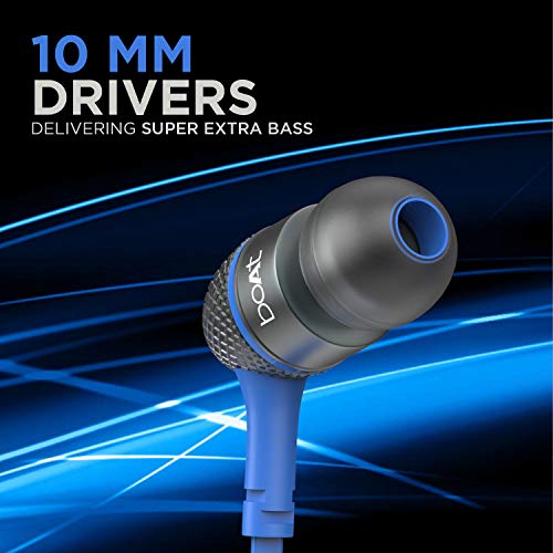 boAt Bassheads 225 Wired in Ear Earphone with Mic (Blue) - Image 4