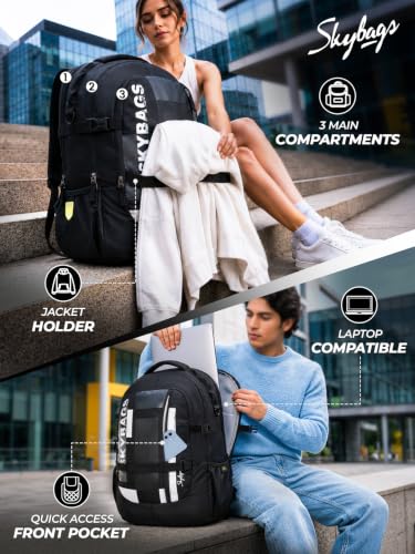 Skybags Cipher 32L Laptop Backpack (Upto 16"), 3 Compartments - Image 3