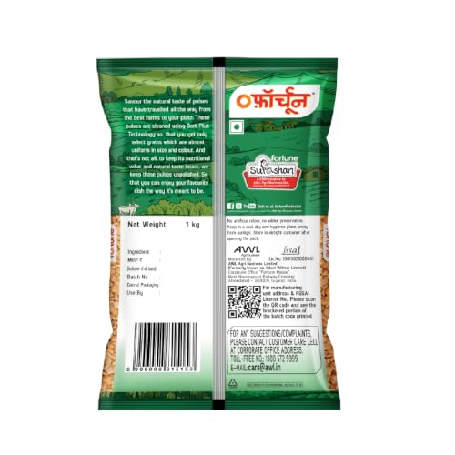 Fortune Arhar Dal (Toor Dal), 1 kg, Unpolished and Sortex cleaned - Image 3