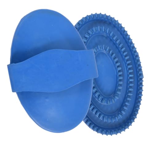 Horse And Dogs Rubber Curry Comb (Blue)