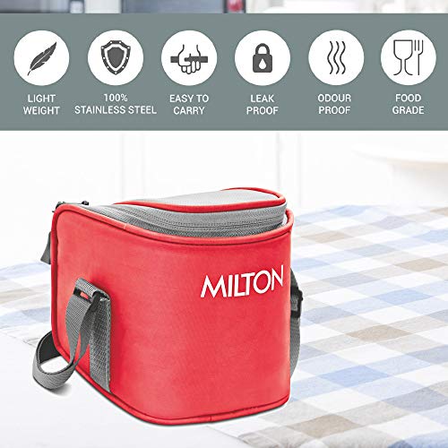 MILTON Cube 2 Lunch Box, 300 ml, Set of 2, Red - Image 2