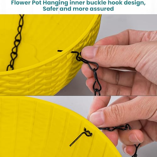 Go Hooked Plastic Hanging Pot, Yellow, 4.8 Inch, 5 Pieces - Image 4