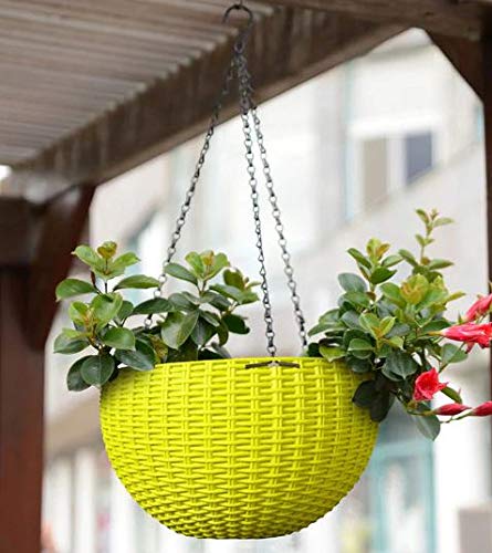 Go Hooked Plastic Hanging Pot, Yellow, 4.8 Inch, 5 Pieces - Image 6