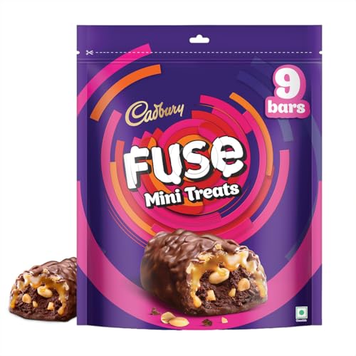 Cadbury Fuse Peanut & Caramel filled Mini Treats Chocolate Bars, 117 g