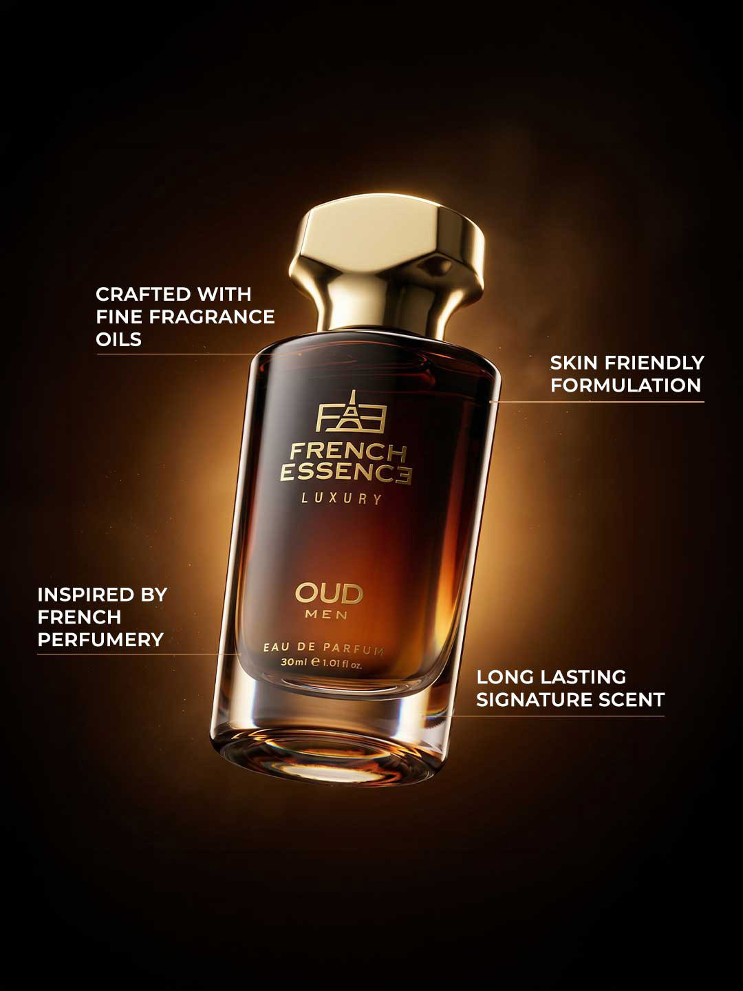 FRENCH ESSENCE Men Oud Long Lasting Luxury Eau De Parfum - 30 ml - Image 5