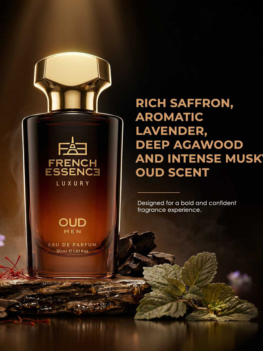 FRENCH ESSENCE Men Oud Long Lasting Luxury Eau De Parfum - 30 ml - Image 6
