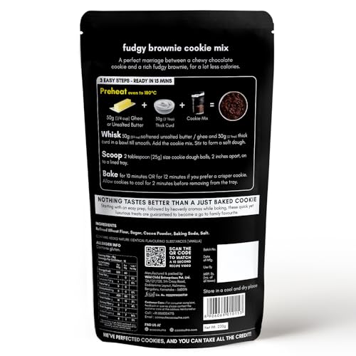 Cocosutra Fudgy Brownie Cookie Dough Mix, 220g - Image 3