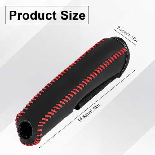 STHIRA Car Handbrake Cover, PU Leather Anti-Slip Universal Fit - Image 3