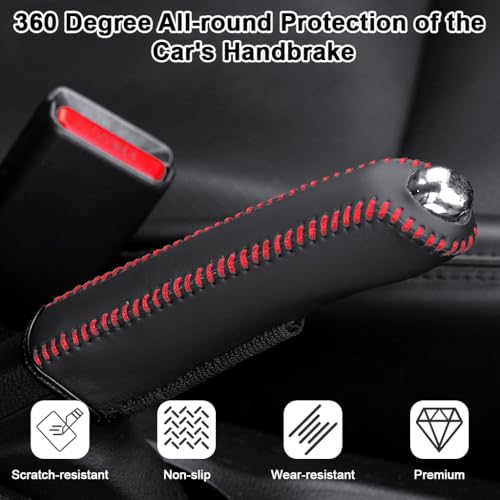 STHIRA Car Handbrake Cover, PU Leather Anti-Slip Universal Fit - Image 5