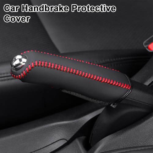 STHIRA Car Handbrake Cover, PU Leather Anti-Slip Universal Fit - Image 6