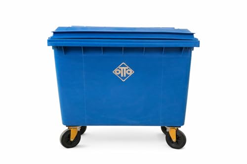 Otto Big Plastic Wheeled Dustbin with Lid 660 Litre Blue