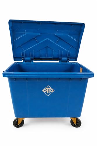 Otto Big Plastic Wheeled Dustbin with Lid 660 Litre Blue - Image 3