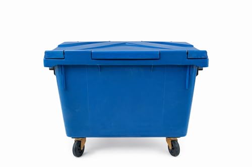 Otto Big Plastic Wheeled Dustbin with Lid 660 Litre Blue - Image 4