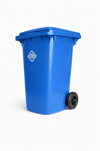 OTTO Plastic Manual-Lift Garbage Waste Dustbin with Wheels 240 Ltr Blue
