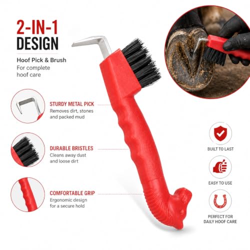 Hoof Pick Brush with Metal
