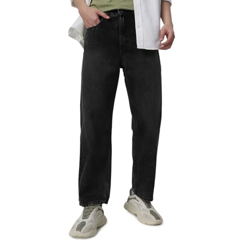 Neostreak Men's Loose Baggy Fit Heavy Washed Jeans Non-Stretchable