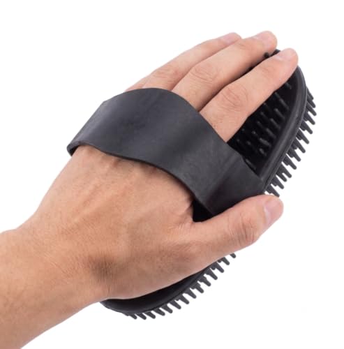 Horse Grooming Black Rubber Curry Comb Black Color - Image 2