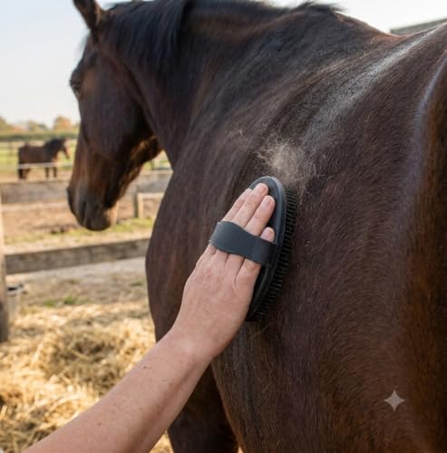 Horse Grooming Black Rubber Curry Comb Black Color - Image 3