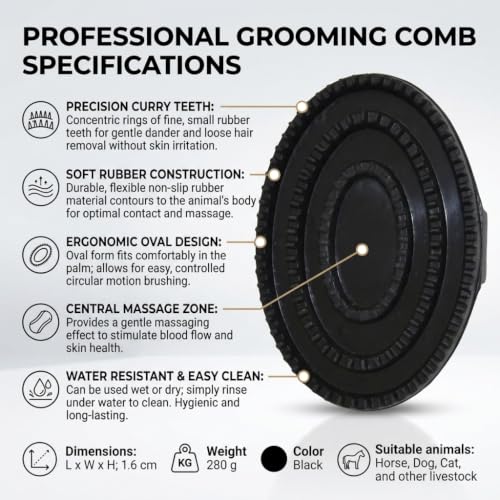 Horse Grooming Black Rubber Curry Comb Black Color - Image 4