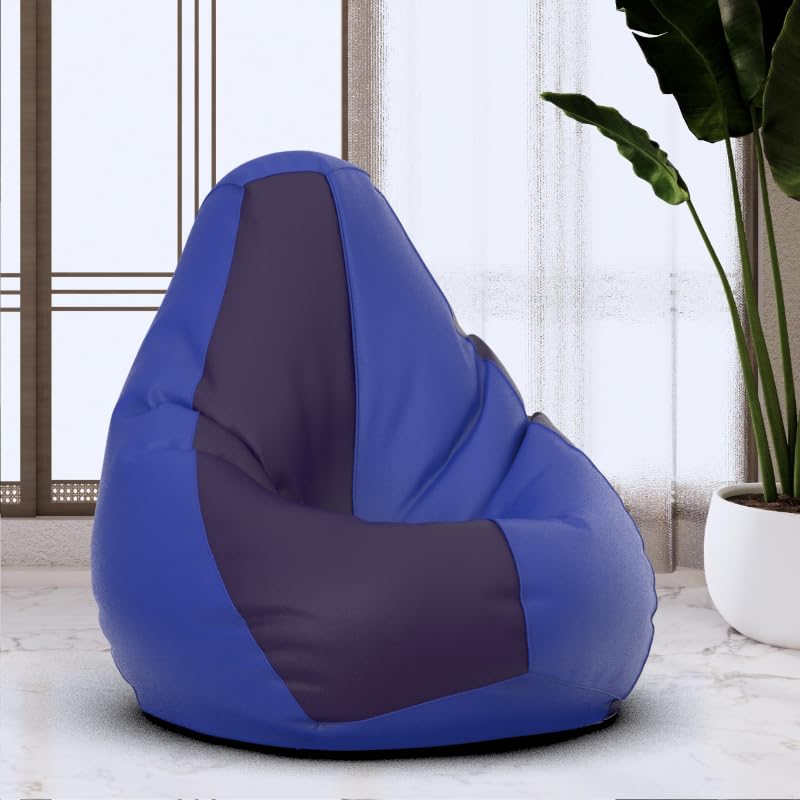 Bean Bag Chair Cover | Size: 0XL | Color: Blue Indigo | Without Beans | Premium Leatherette Cover (CMF 3425)