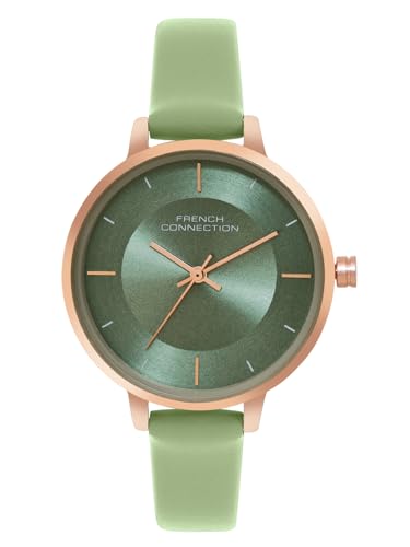 French Connection Helio Olive Green Round Dial Womens Analogue Watch FCN071NL