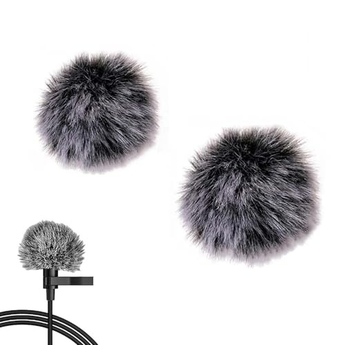 2 PCS Furry Windscreen Mic Covers for Lapel Microphones, 5mm & 10mm