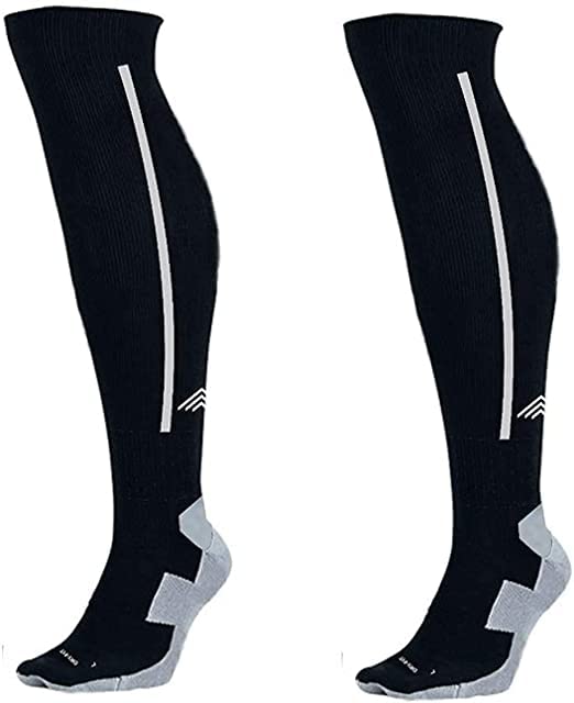 NEVER QUIT Polyester Men's Solid Knee Length Socks for Hockey/Soccer