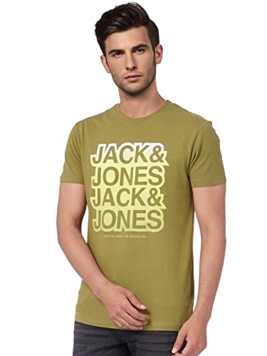 JACK & JONES Men's Cotton Printed Slim Fit T-Shirt