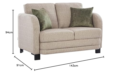 HomeTown Grace Fabric Two Seater Sofa in Grey Colour - Image 2