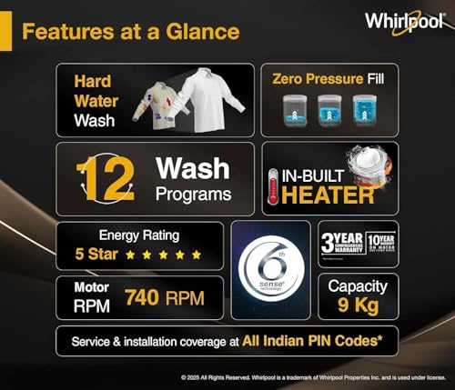 Whirlpool 9 Kg 5 Star