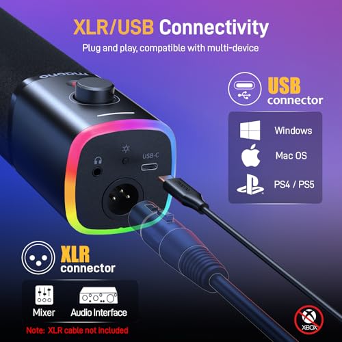 MAONO Dynamic Gaming Microphone: USB/XLR