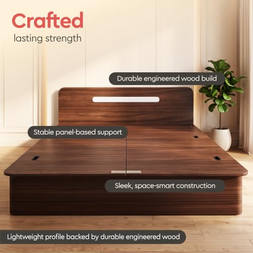 Interio by Godrej Juno Queen Size Wooden Bed with Box Storage - Image 5