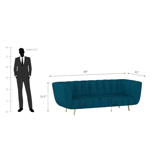 Velvet 3-Seater Kiki Sofa