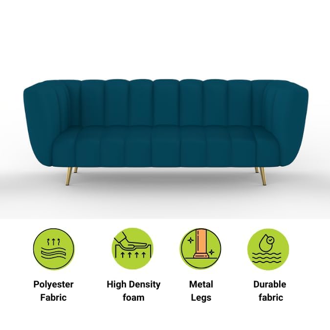 Velvet 3-Seater Kiki Sofa