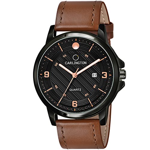 Carlington Analog Watches for Men with Leather Strap - CT 1050