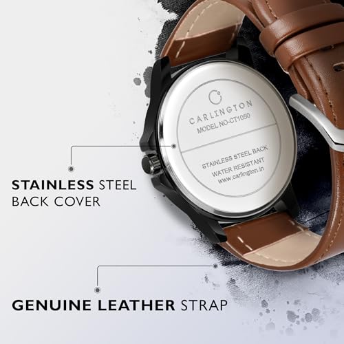 Carlington Analog Watches for Men with Leather Strap - CT 1050 - Image 2