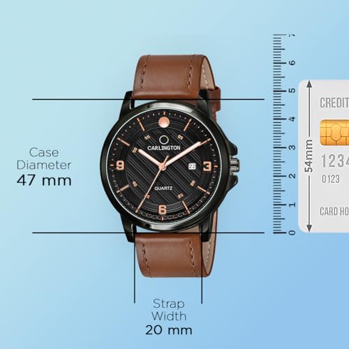 Carlington Analog Watches for Men with Leather Strap - CT 1050 - Image 4