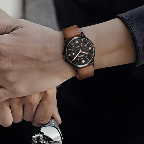 Carlington Analog Watches for Men with Leather Strap - CT 1050 - Image 5
