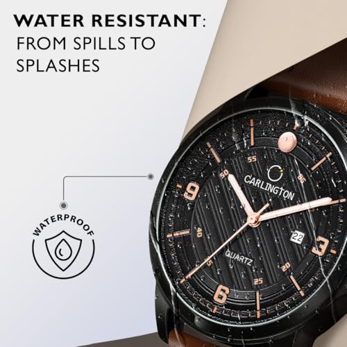 Carlington Analog Watches for Men with Leather Strap - CT 1050 - Image 7