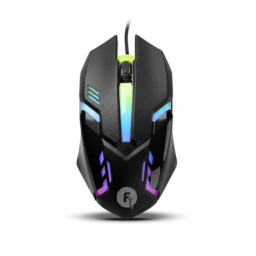 FRONTECH Wired USB Gaming Mouse | 1200 DPI | Rainbow RGB Lighting | 3 Function Buttons, Textured Grip | Ergonomic Design (MS-0111)