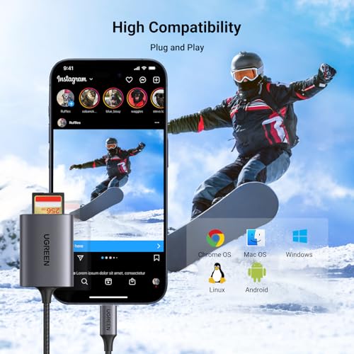 UGREEN USB C SD Card Reader Aluminium with Dual-Slot for Micro SD/SD - Image 5