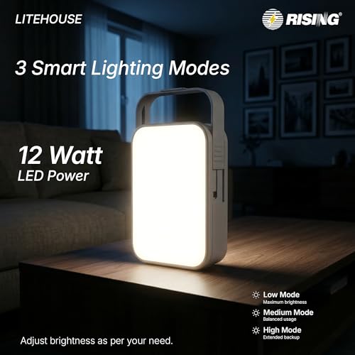 RISING LITEHOUSE Rechargeable Emergency Light, 12W LED Power, 4000mAh - Image 4