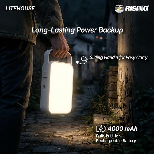 RISING LITEHOUSE Rechargeable Emergency Light, 12W LED Power, 4000mAh - Image 6