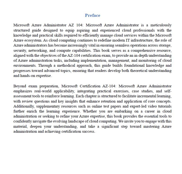 Azure Administrator AZ 104 Certification