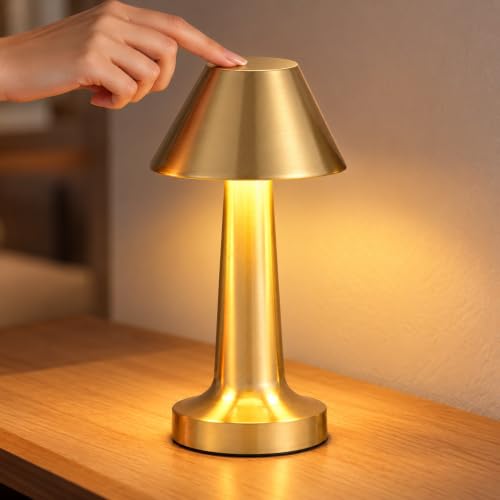 Table Lamp Cordless Touch Control Gold Iron LED Night Light Pack of 1 - Image 6
