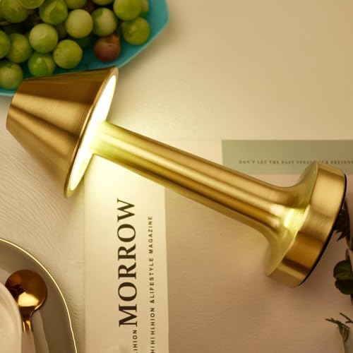 Table Lamp Cordless Touch Control Gold Iron LED Night Light Pack of 1 - Image 7