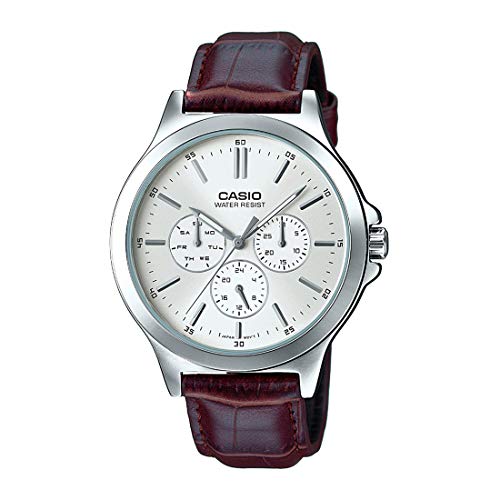 Casio Analog White Dial Men's Watch (MTP-V300L-7AUDF, A1177, Silver)